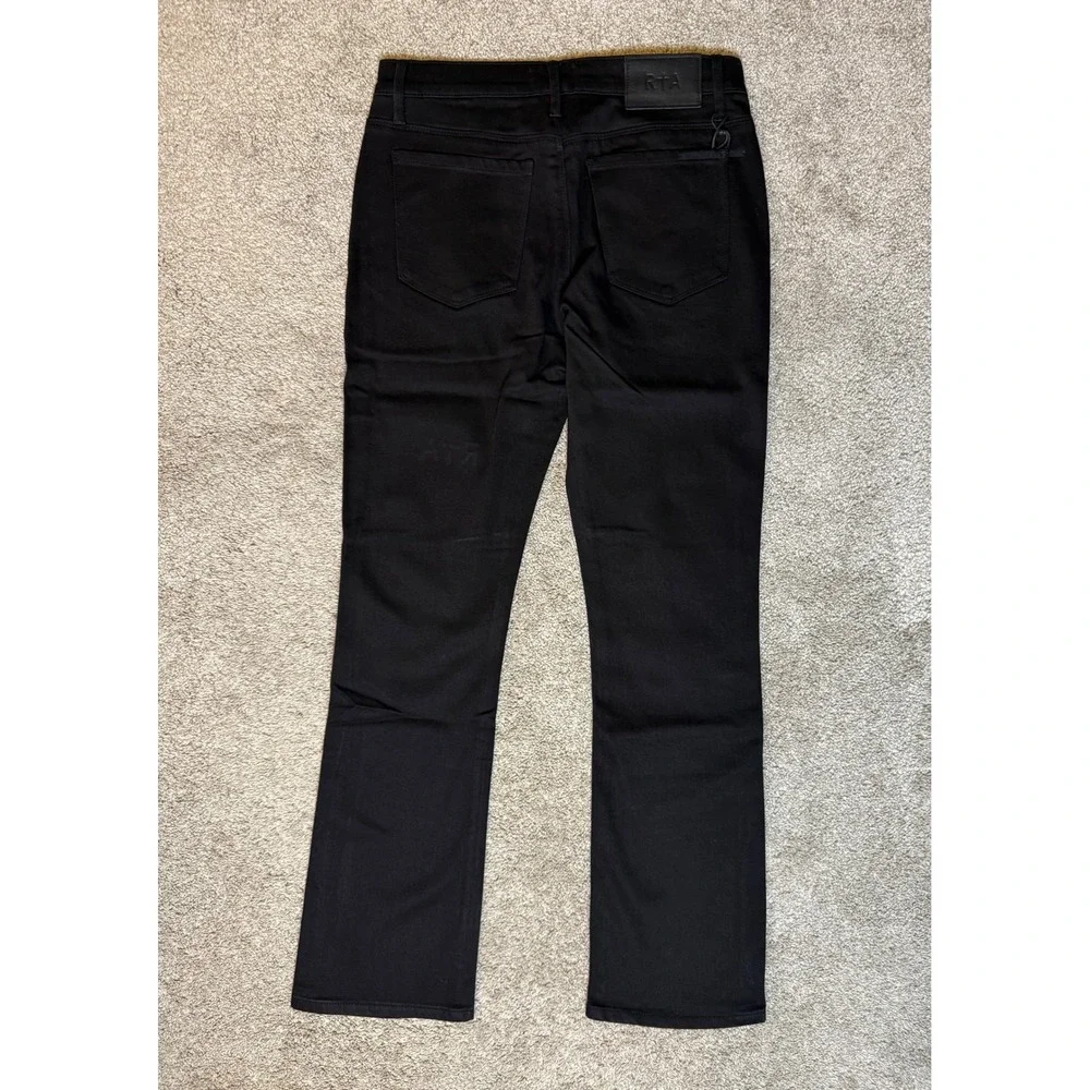 RTA Denis Mini Flared Jeans Black Sze 30